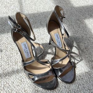 Jimmy Choo Silver High Heel-38